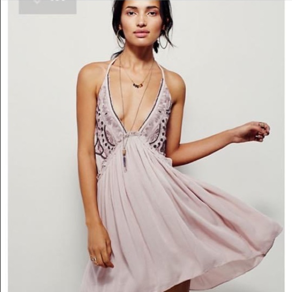 Rare Free People Embroidered/Beaded Dress